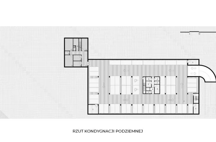 II miejsce, rzut kondygnacji podziemnej, proj.: Studio4Space, Atelier Entropic
