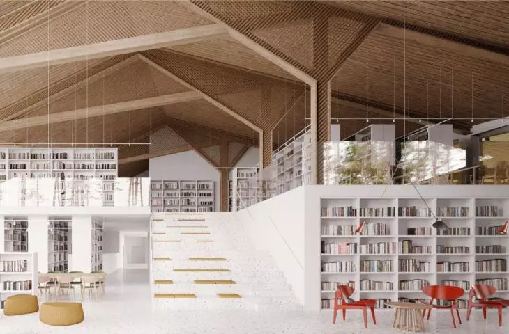 Third place, library interior, proj.: MIJO architecture