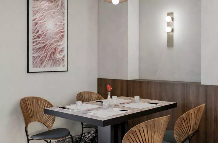 Wooden paneling on the walls