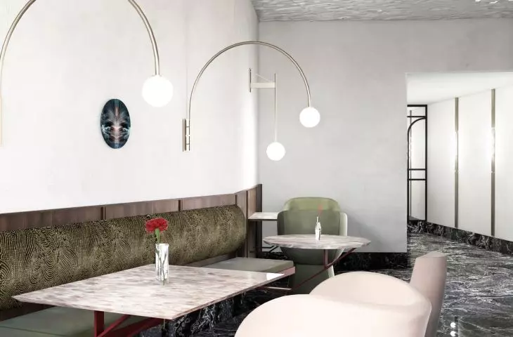 Colors were juxtaposed with raw walls