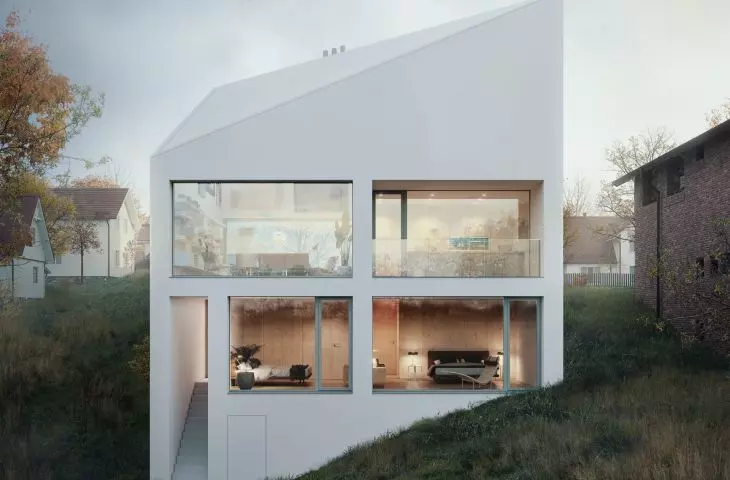 large glazing in the rear elevation