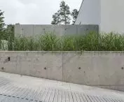 Concrete wall on the side of the road