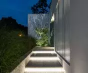 Lake house, backlit 