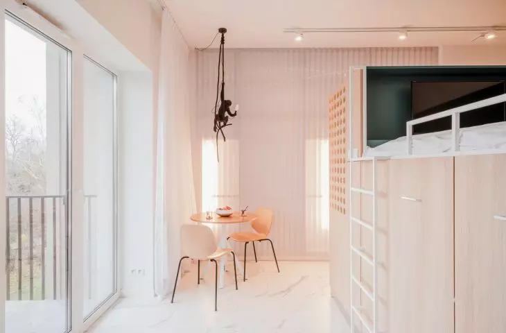 bright interior of a studio apartment