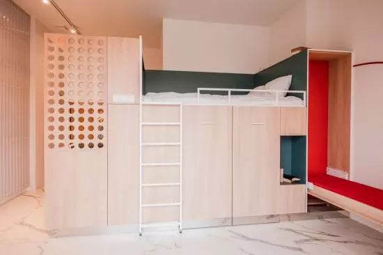 box performs multiple functions - houses a kitchen