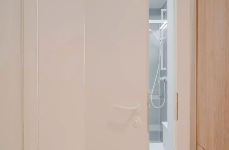 entrance to the bathroom