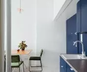 view from the kitchen to the living area