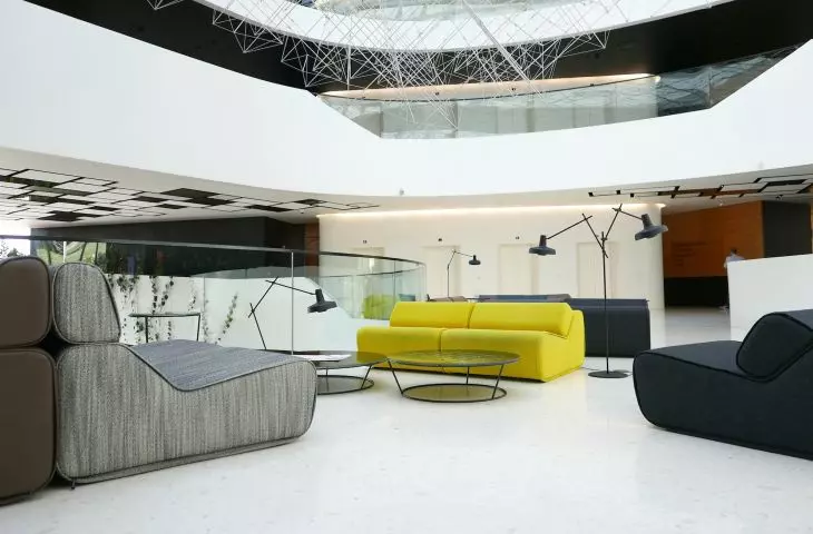 Arigato lamps in hotel space
