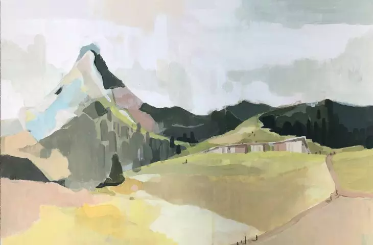 widok z oddali, akryl
