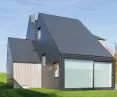 Dach i elewacja domu jednorodzinnego w Assesse (Belgia) pokryta płytką Cedral w kolorze grafitowym