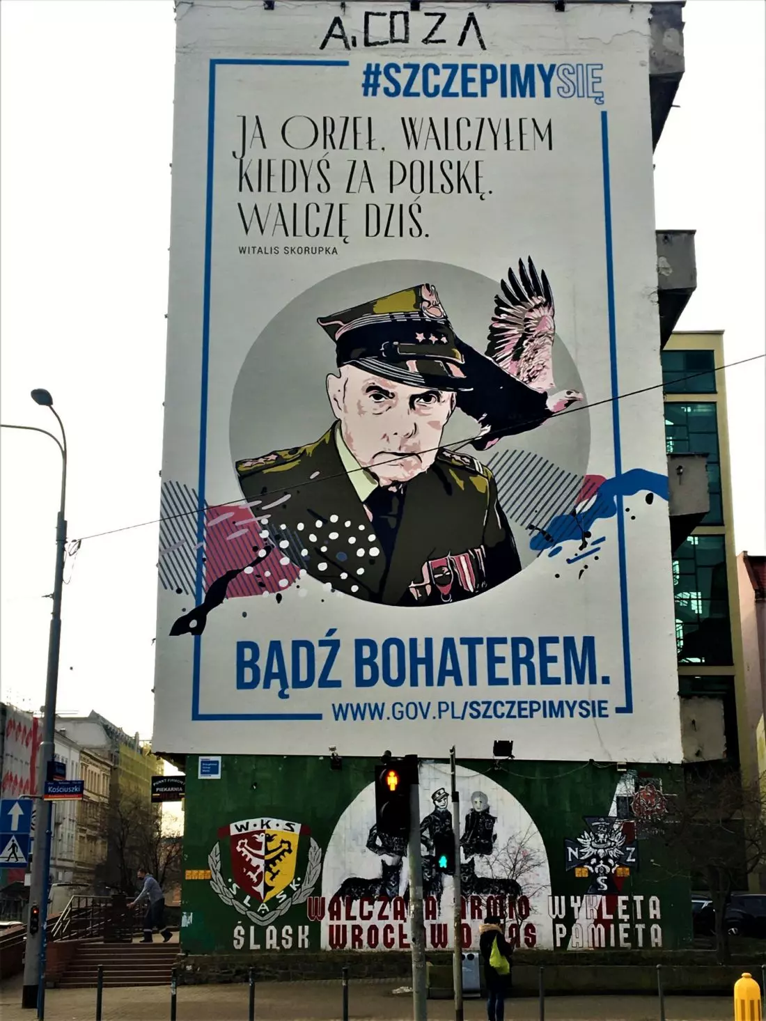murale na południowej ścianie szczytowej Mezonetowca