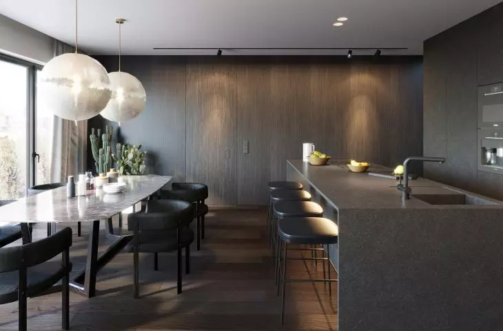 Dining room connected to the kitchen