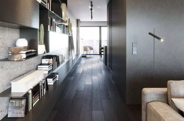 Apartment in Wroclaw, walls with lots of shelves