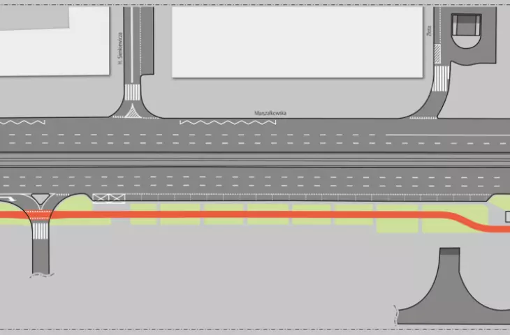 Marszalkowska - road for bicycles