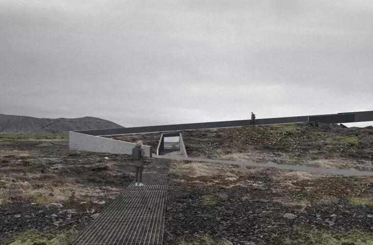 A path made of modules leads to the facility