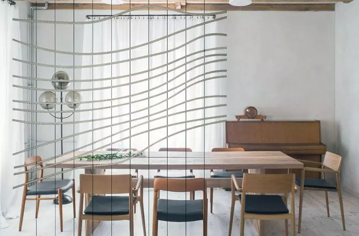 The design can be used, for example, in the spaces of the house