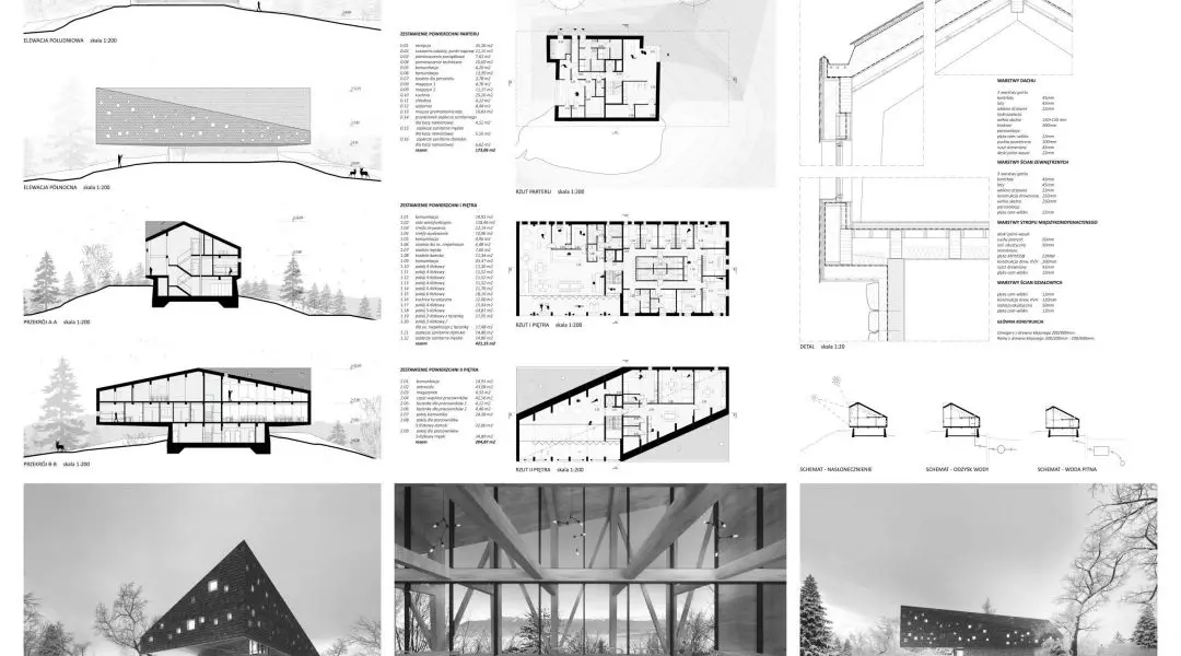 Wyróżnienie honorowe w konkursie na „Modelowe schronisko górskie na Lubaniu” - plansza 2