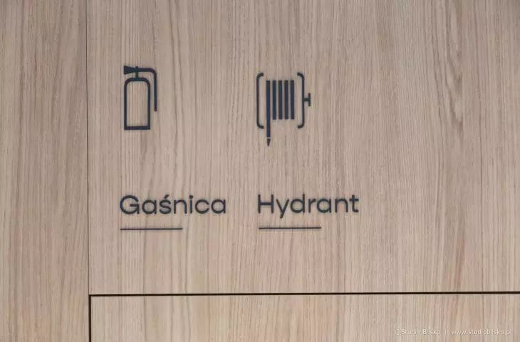 marking the location of the fire extinguisher and hydrant