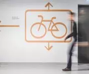 Wayfinding signage to the bike elevator