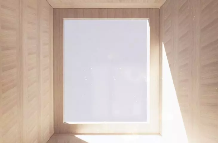 Skylight in a wooden solitude