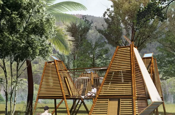 The hut consists of several modules