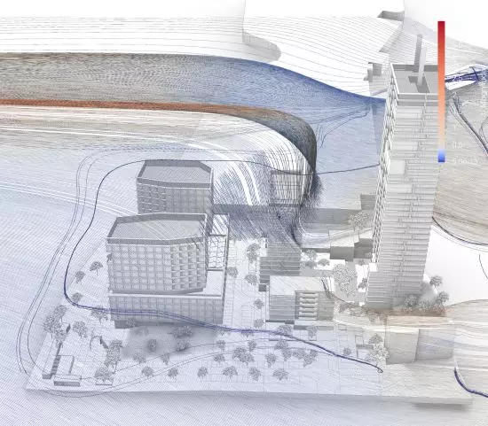 result of wind tunnel simulation of air mass movement for the designed space wynik wind tunnel simulation of air mass movement for the designed space