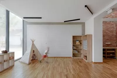 fragment of the interior of the added block