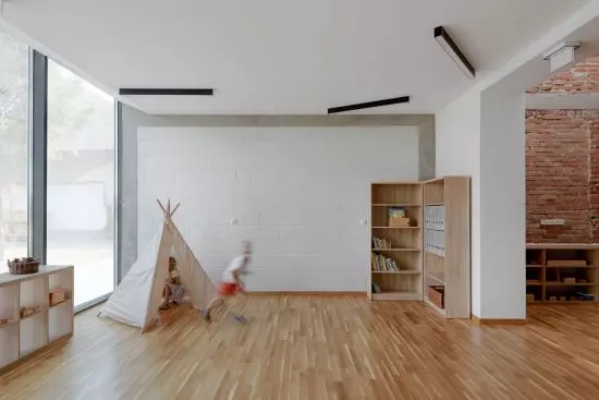fragment of the interior of the added block