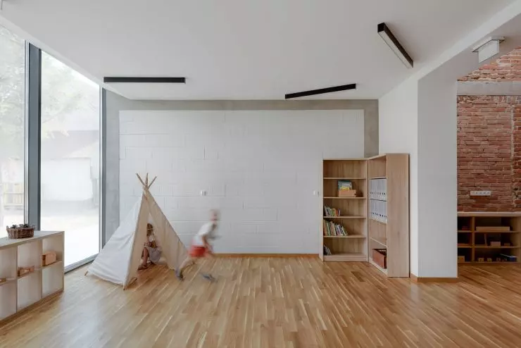 fragment of the interior of the added block