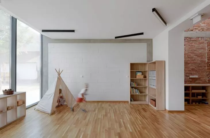 a fragment of the interior of the added block