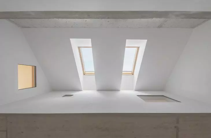 slope windows bring natural light into the interior