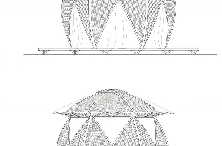 Projekt The Lotus Hut, elewacje