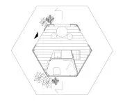 Projekt The Lotus Hut, rzut parteru