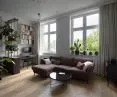 bright living area of the apartment