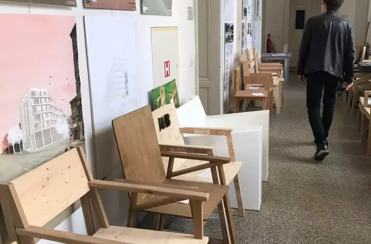 Korytarz wydziału architektury w Brnie