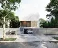minimalist facade on the street side