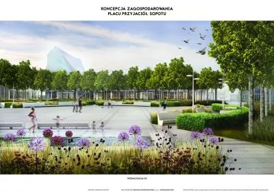 wizualizacja koncepcji zagospodarowania placu Przyjaciół Sopotu
