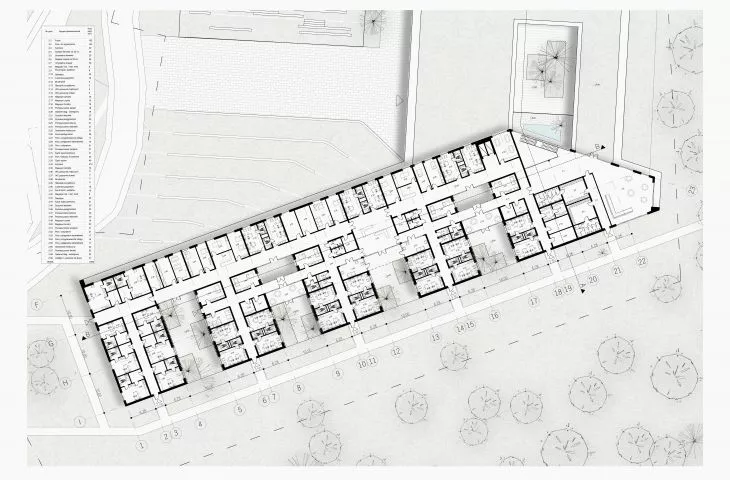 I nagroda w konkursie na projekt Centrum Opieki Geriatrycznej, rzut 2 piętra