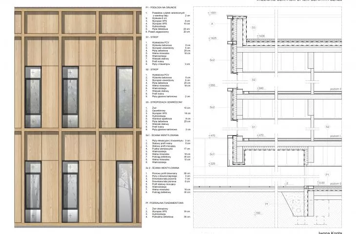 III nagroda w konkursie na projekt Centrum Opieki Geriatrycznej, detal