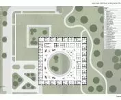 III nagroda w konkursie na projekt Centrum Opieki Geriatrycznej, rzut 1 piętra