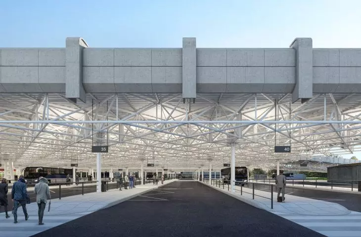 project for the reconstruction of the Brutalist body of the bus station 