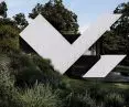 The house from the side resembles the letter V