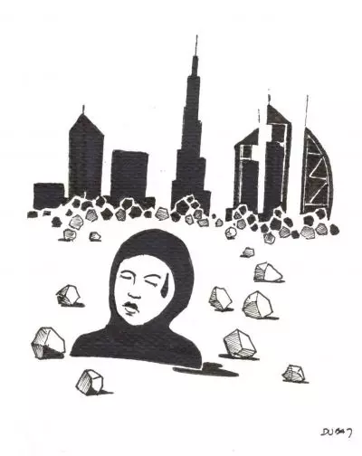 ilustracja inspirowana architekturą w Dubaju