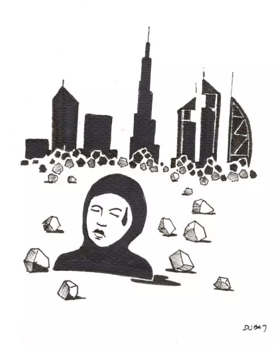 ilustracja inspirowana architekturą w Dubaju