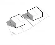 Architects decided on two houses with four apartments