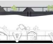 Reclamation center, cross-section and elevation