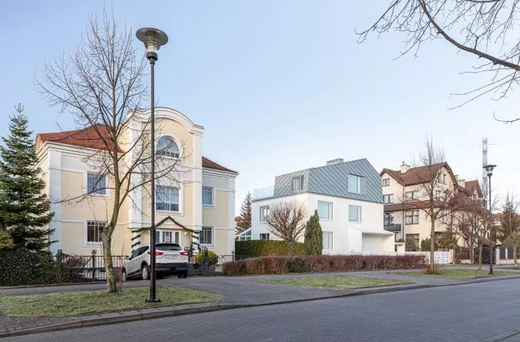 The form of the house is a contemporary interpretation of historical blocks from the surroundings