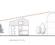 silhouette of the building from the street side