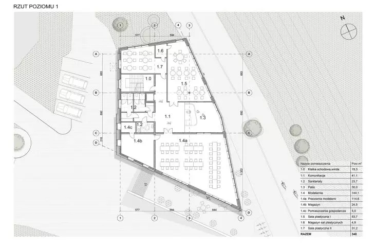 Creative Activity Center, +1 level projection, model room