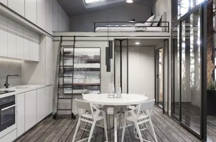 TINY HOUSES project, mezzanine floor